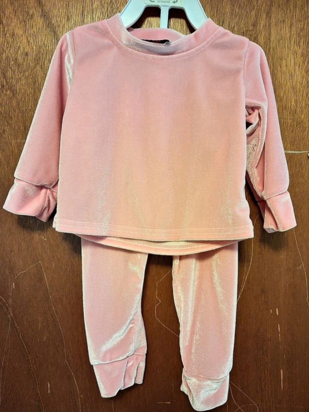 Sassy Melon Boutique Pink Velour Matching Set Baby 3M
